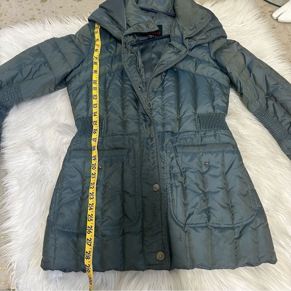 Miss Sixty metallic teal down parka hooded coat S - Picture 8 of 8
